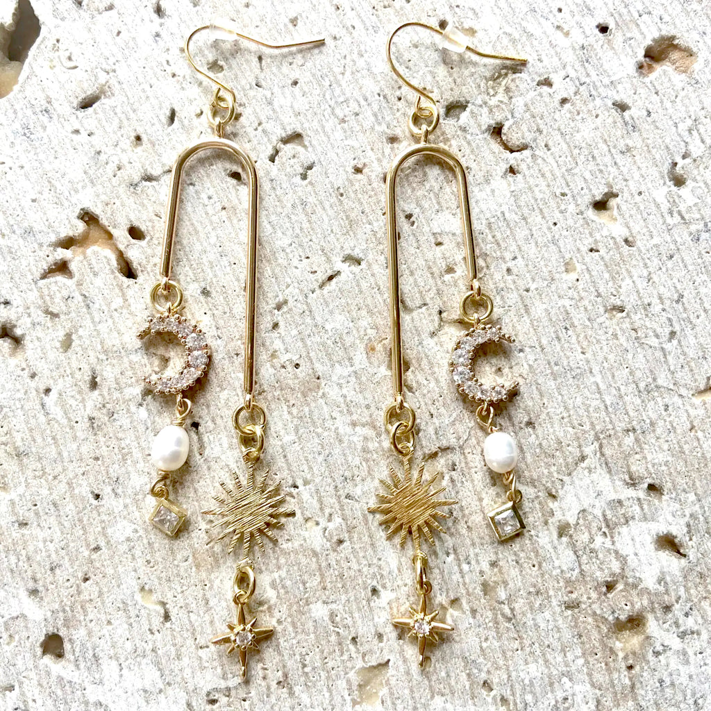 Sun Moon Celestial Boho Earrings - Preorder now