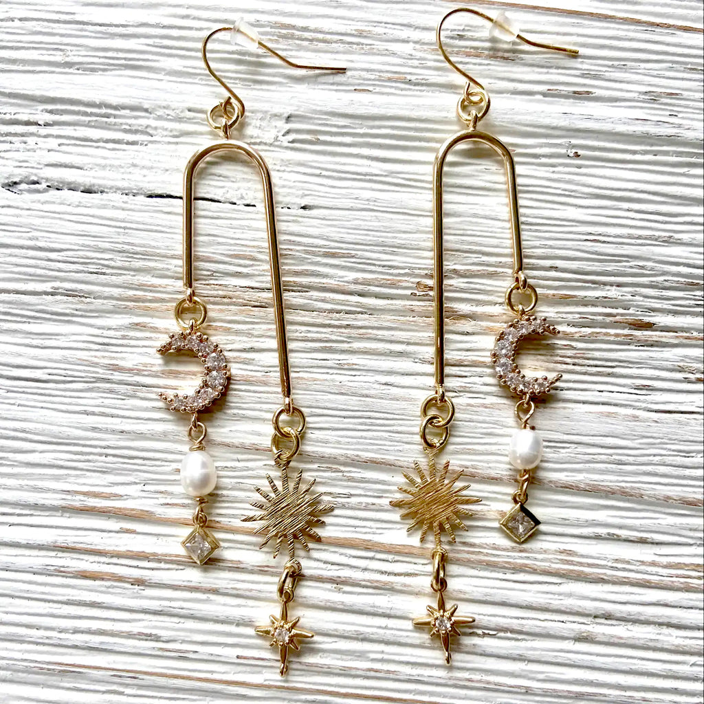 Sun Moon Celestial Boho Earrings - Preorder now